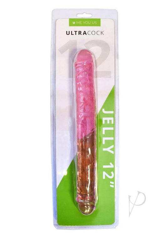 Me You Us Ultracock Jelly Double Ender 12in - Pink - Chambre Rouge