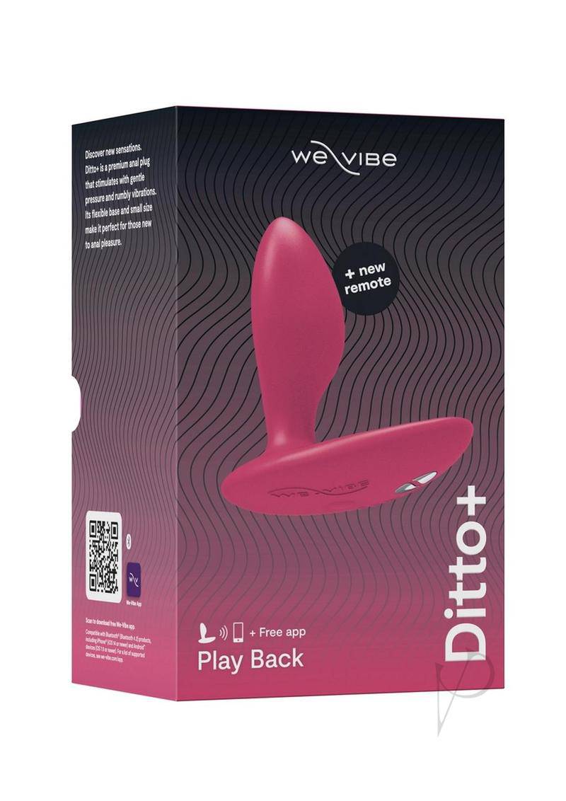 We-Vibe Ditto+ App Compatible Vibrating Rechargeable Silicone Butt Plug with Remote Control - Cosmic Pink - Chambre Rouge