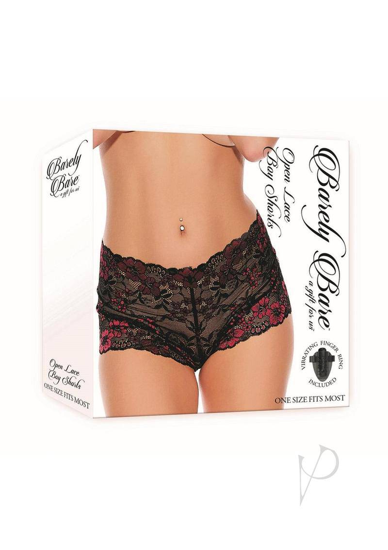 Open Lace Boy Shorts - O/S - Black - Chambre Rouge