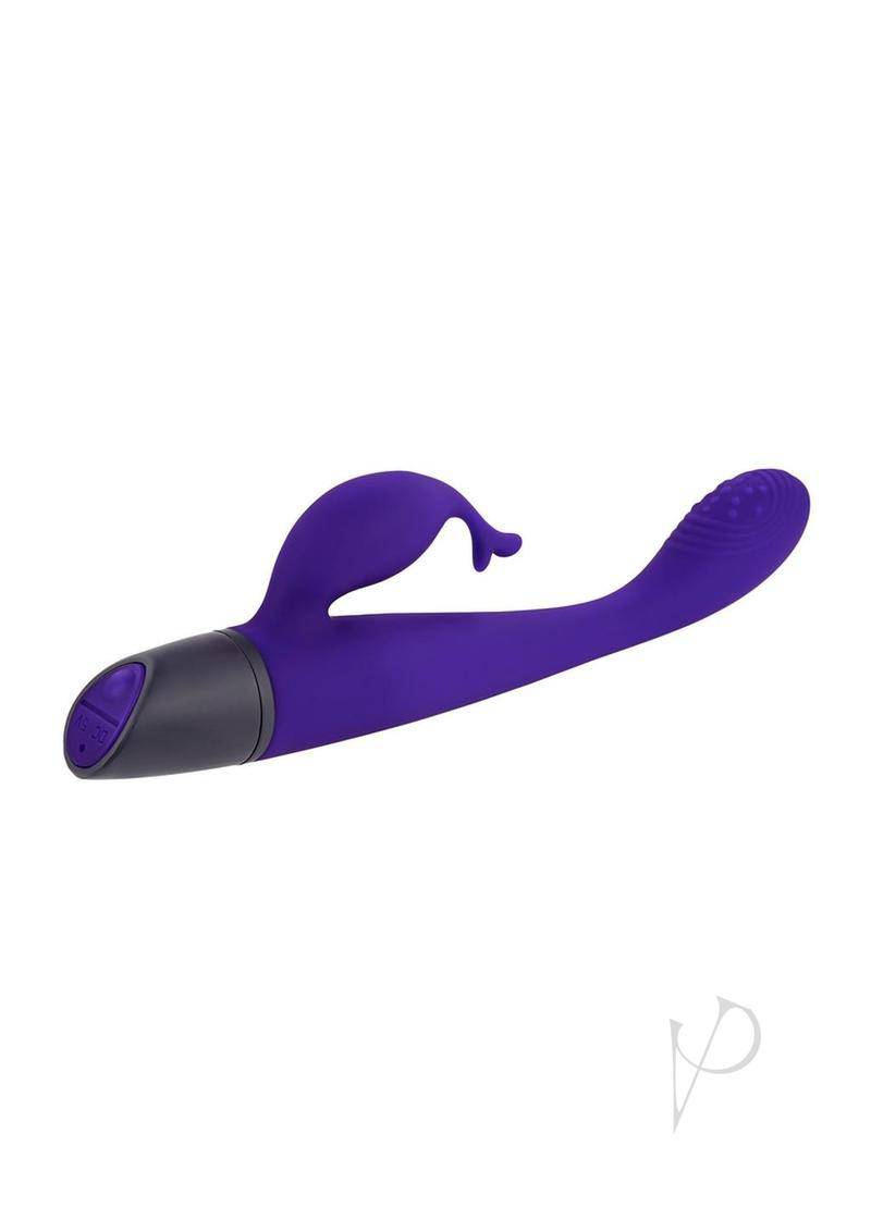 Selopa Plum Passion Rechargeable Silicone Vibrator with Clitoral Stimulator - Purple - Chambre Rouge