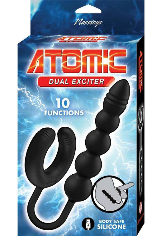 Atomic Dual Exciter Silicone Rechargeable Anal Stimulator - Black - Chambre Rouge