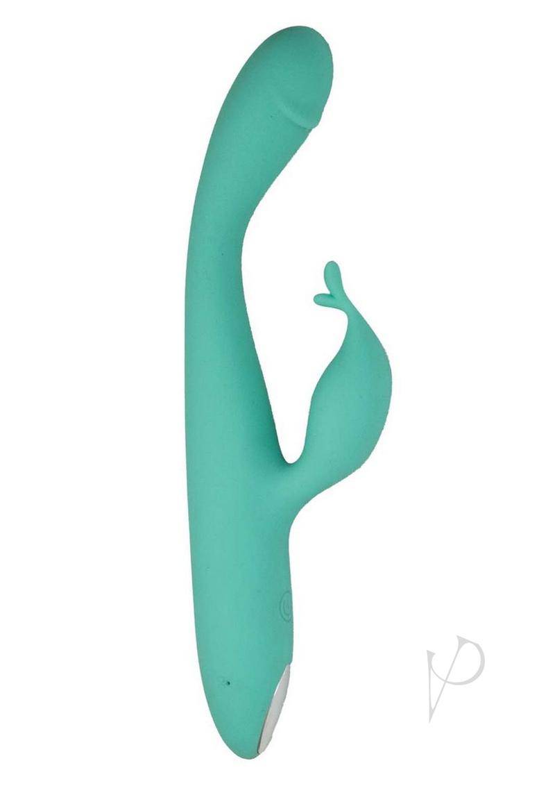 Princess Petite Pleasure Silicone Rechargeable Dual Stimulating Vibrator - Aqua - Chambre Rouge