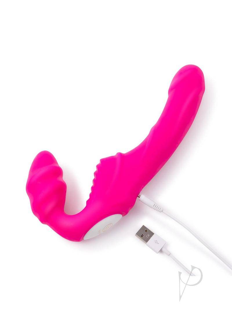 Together Toys Together Silicone Rechargeable Remote Control Strapless Strap-On Vibrator - Pink - Chambre Rouge