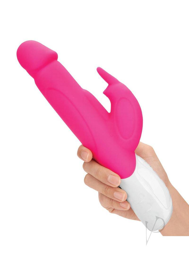 Rabbit Essentials Rechargeable Silicone Realistic Rabbit - Hot Pink - Chambre Rouge