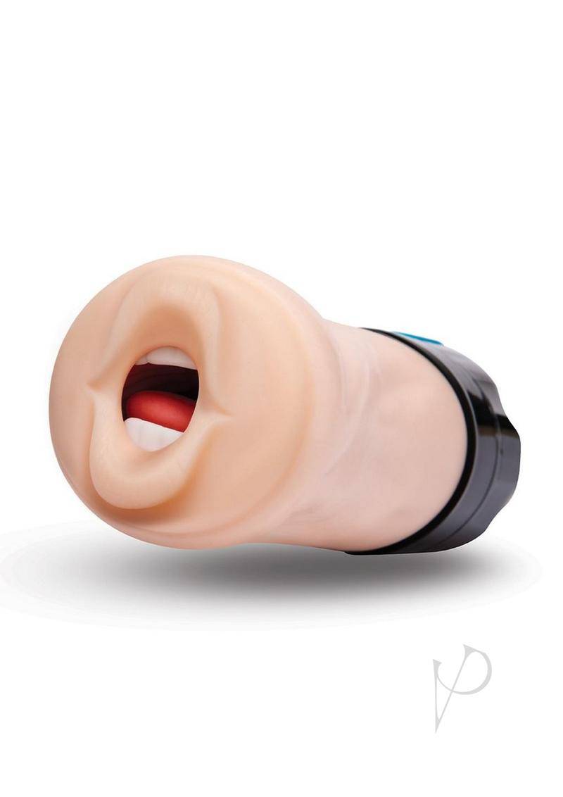 Zolo Gawk Gawk Rechargeable Silicone Vibrating Deep Throat Blowbot Masturbator - Vanilla/Black - Chambre Rouge