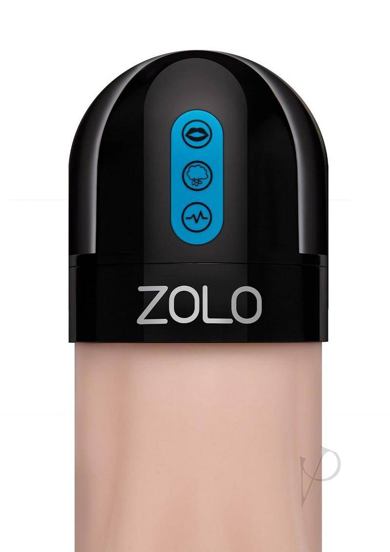 Zolo Gawk Gawk Rechargeable Silicone Vibrating Deep Throat Blowbot Masturbator - Vanilla/Black - Chambre Rouge