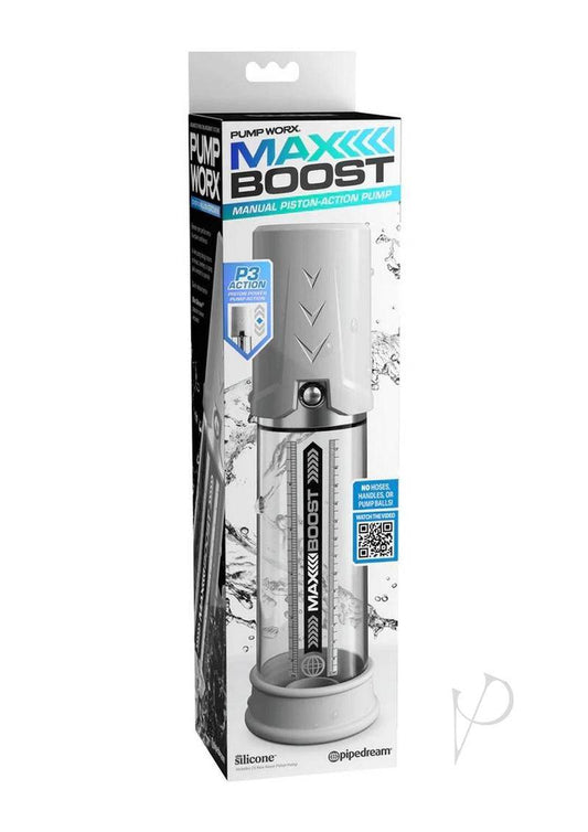 Pump Worx Max Boost Penis Pump - White/Clear - Chambre Rouge