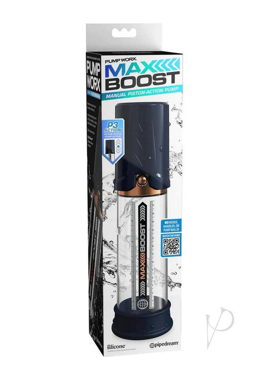 Pump Worx Max Boost Penis Pump - Blue/Clear - Chambre Rouge