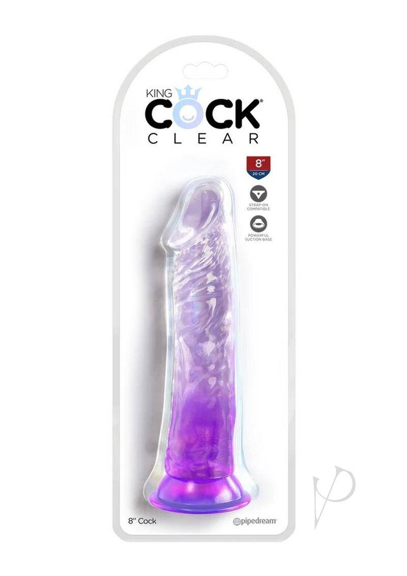 King Cock Clear Dildo 8in - Purple - Chambre Rouge