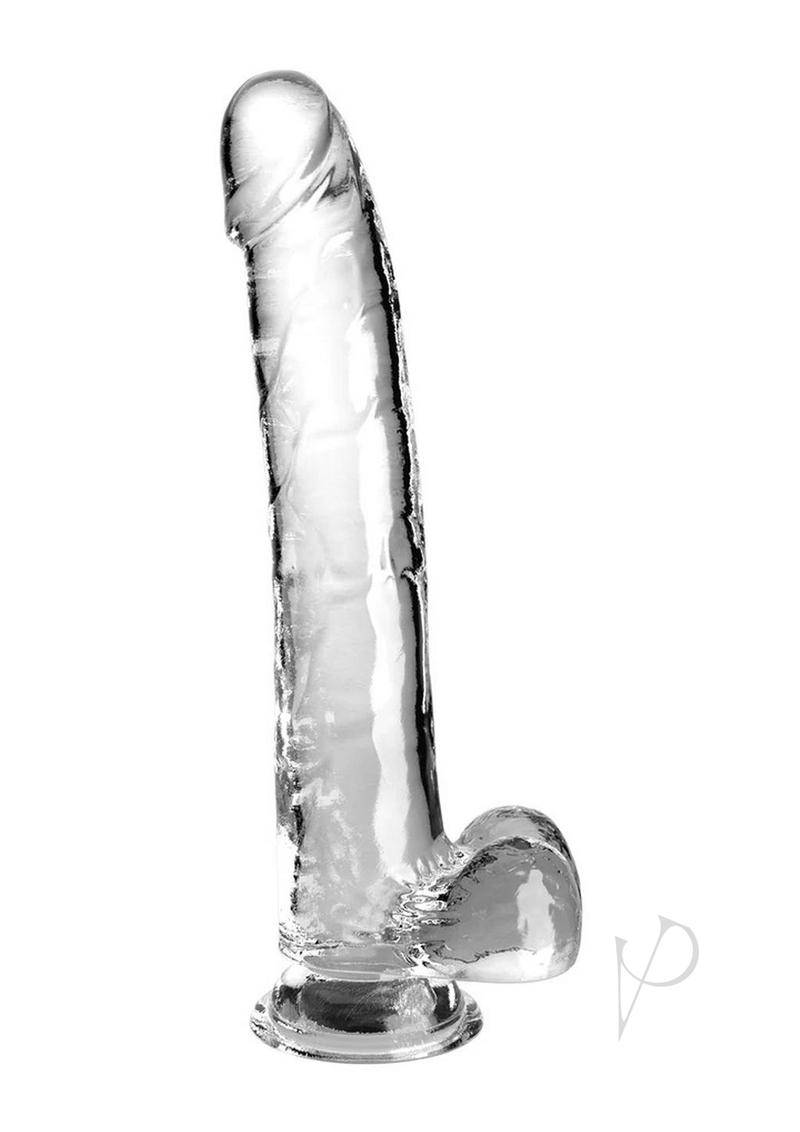 King Cock Clear Dildo with Balls 11in - Clear - Chambre Rouge