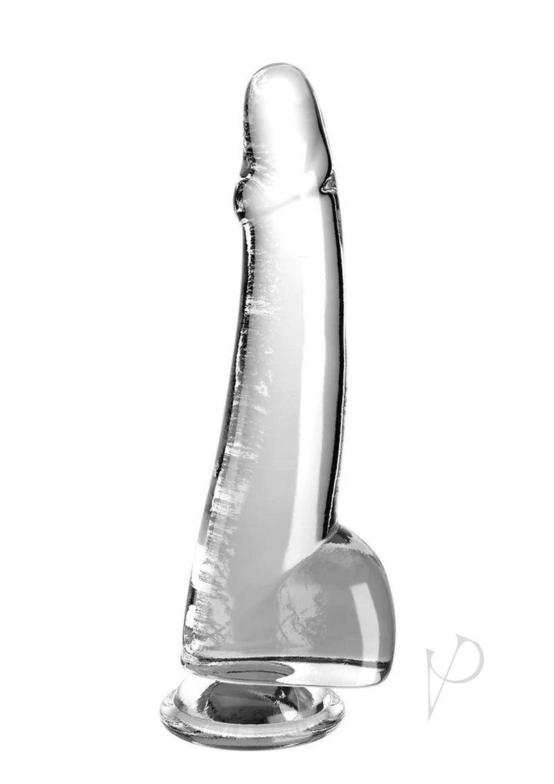 King Cock Clear Dildo with Balls 10in - Clear - Chambre Rouge