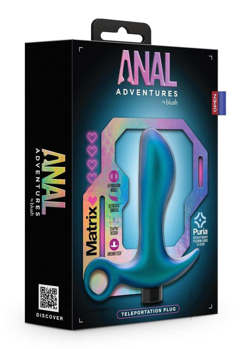 Anal Adventures Matrix Teleportation Plug Rechargeable Silicone Anal Plug - Lunar Blue - Chambre Rouge