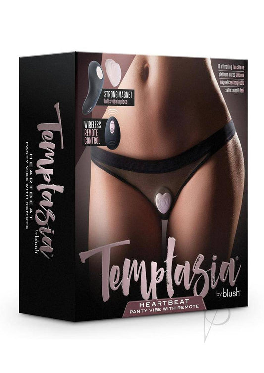 Temptasia Heartbeat Rechargeable Silicone Panty Vibe with Remote - Pink - Chambre Rouge