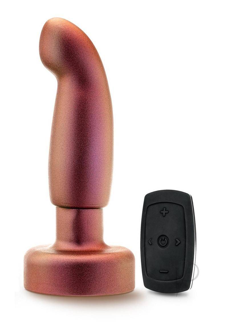 Anal Adventures Matrix Bionic Plug Rechargeable Silicone Anal Plug with Remote - Cosmic Copper - Chambre Rouge