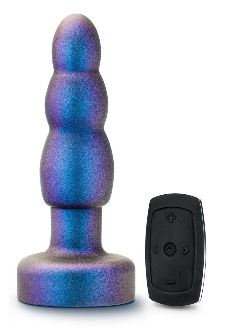 Anal Adventures Matrix Kinetic Plug Rechargeable Silicone Anal Plug with Remote- Space Age Blue - Chambre Rouge