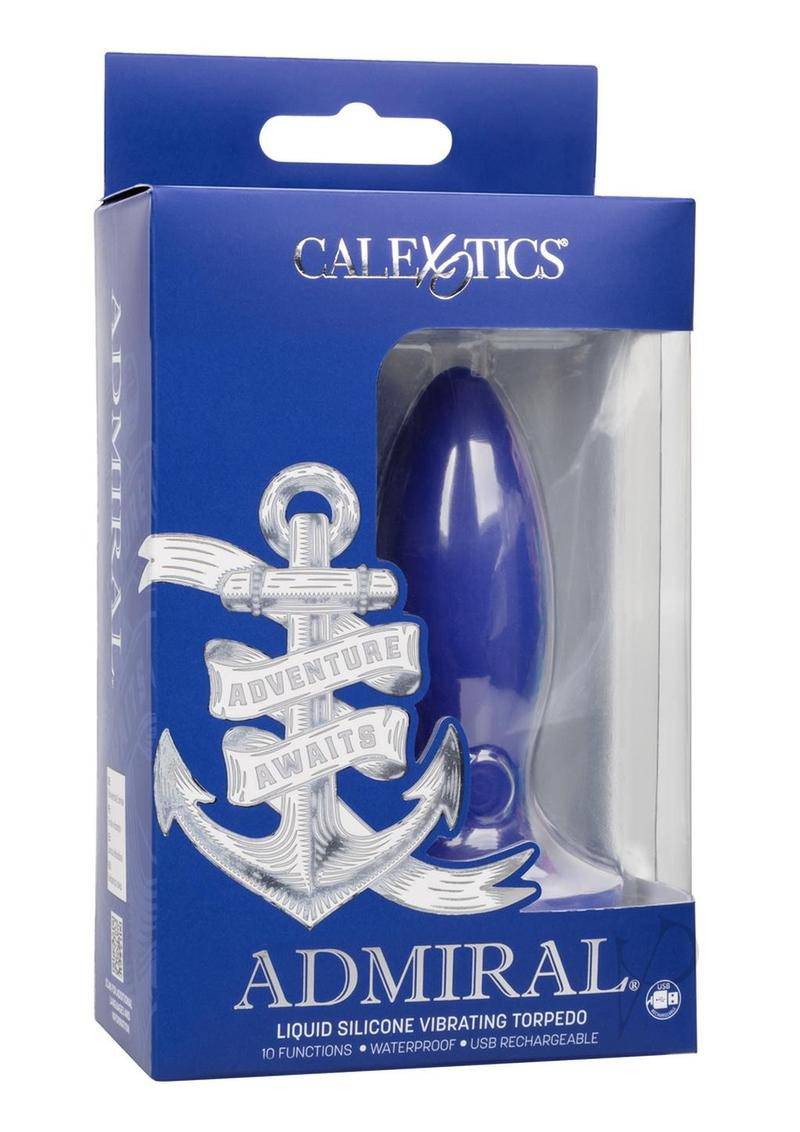 Admiral Liquid Silicone Vibrating Torpedo Rechargeable Anal Probe - Blue - Chambre Rouge