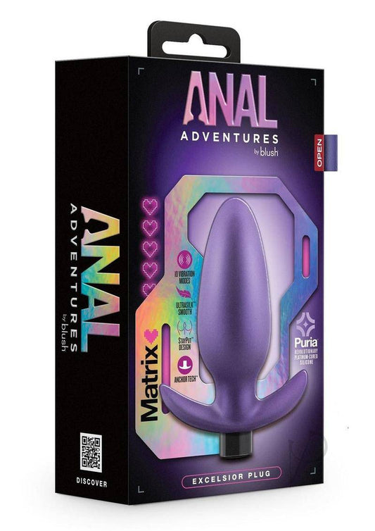 Anal Adventures Matrix Exceisor Plug Rechargeable Silicone Anal Plug - Astro Violet - Chambre Rouge