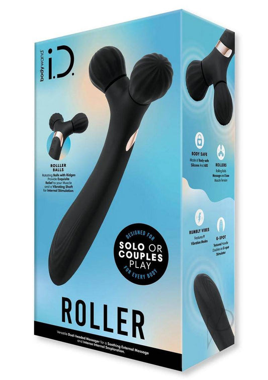 Bodywand ID Roller Rechargeable Silicone All in One Massager - Black - Chambre Rouge