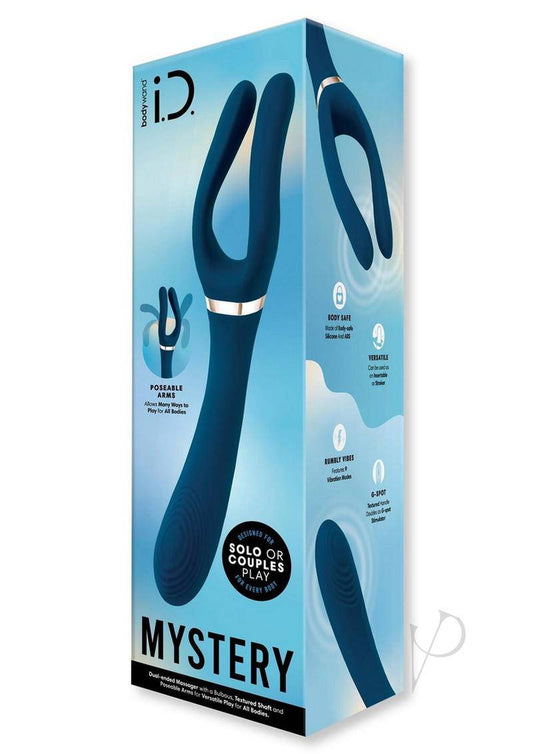 Bodywand ID Mystery Rechargeable Silicone Double End Vibrator - Blue - Chambre Rouge