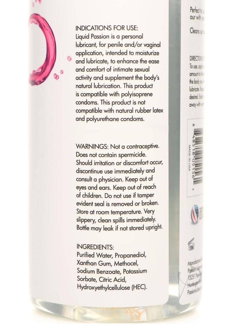 Liquid Passion Natural Lubricant 34oz - Chambre Rouge