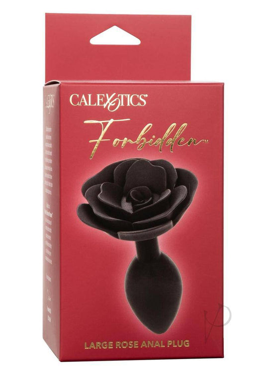 Forbidden Rose Silicone Anal Plug - Large - Black - Chambre Rouge