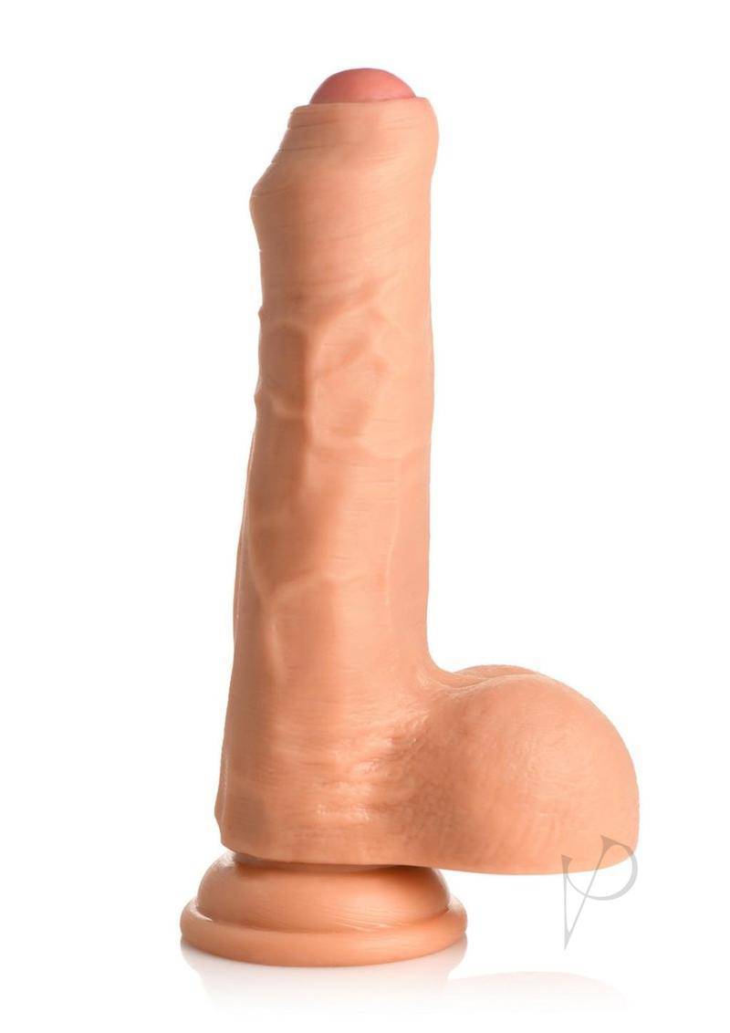 Thinz Uncut Dildo W/balls 7 Vanilla - Chambre Rouge