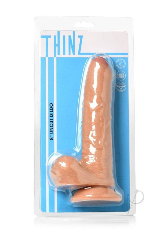 Thinz Uncut Dildo W/balls 8 Vanilla - Chambre Rouge