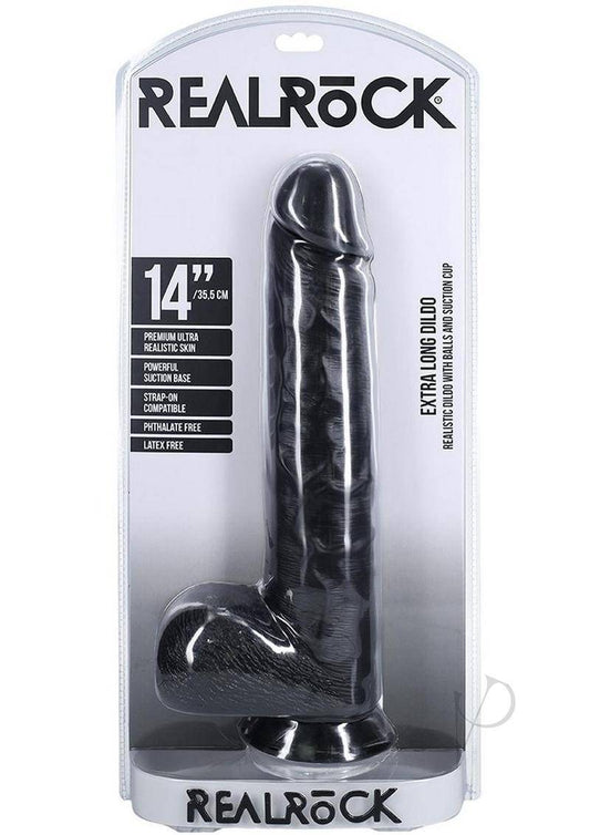 Realrock Xl Straight W Balls 14 Black - Chambre Rouge