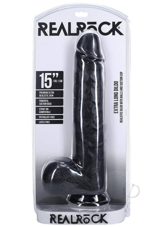 Realrock Xl Straight W Balls 15 Black - Chambre Rouge