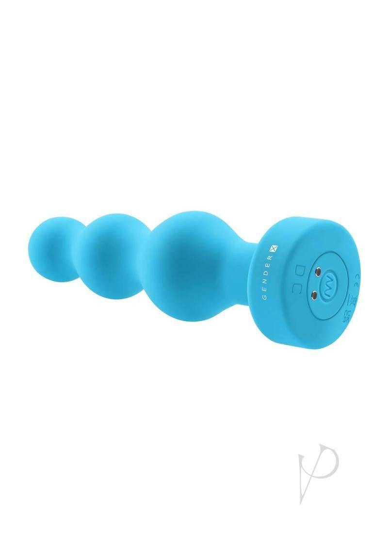 Gender X Plugged Up Rechargeable Silicone Anal Beads - Blue - Chambre Rouge