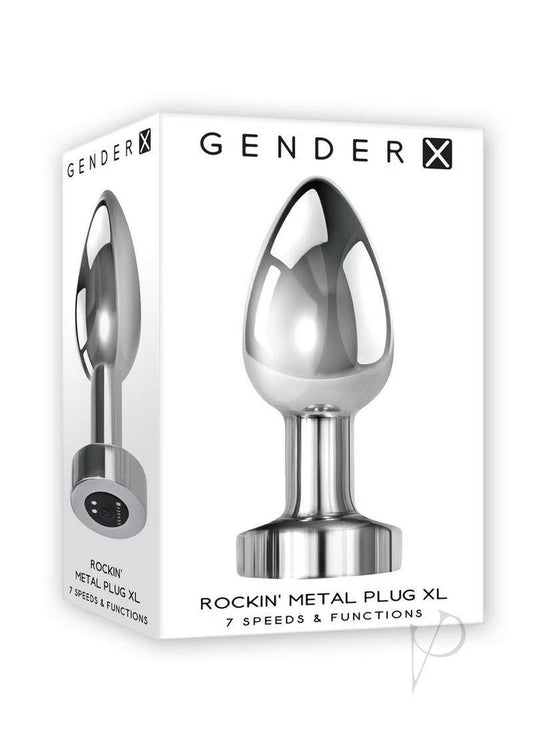 Gender X Rockin Rechargeable Metal XL Plug - Silver - Chambre Rouge