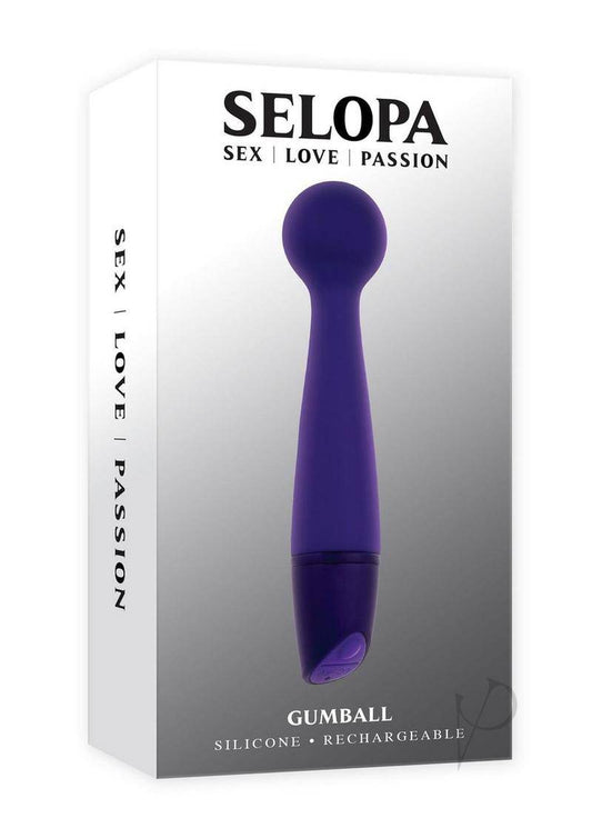 Selopa Gumball Rechargable Silicone Vibrating Wand - Purple - Chambre Rouge