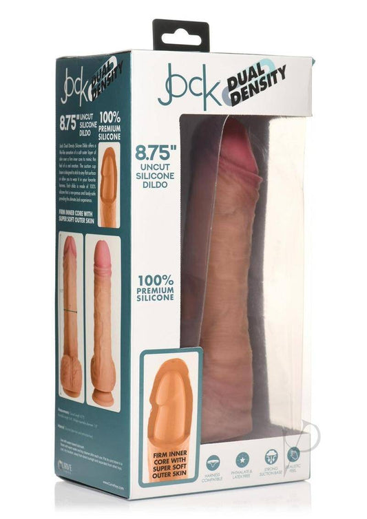 Jock Dual Density Uncut Dildo with Balls 8.75in - Caramel - Chambre Rouge