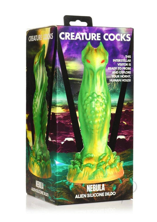 Nebula Alien Silicone Dildo - Green/Gold/Red - Chambre Rouge