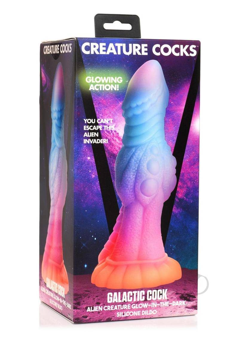 Galactic Cock Alien Creature Glow in the Dark Silicone Dildo - Multicolor - Chambre Rouge