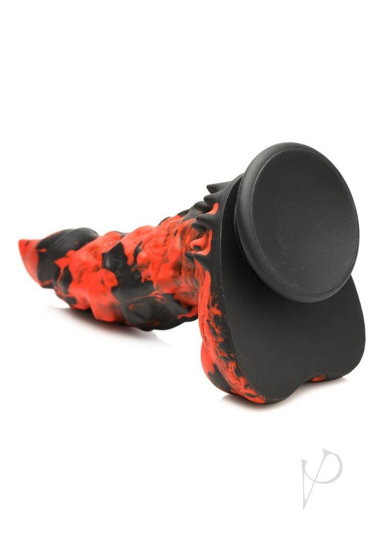 Fire Demon Monster Silicone Dildo - Black/Red - Chambre Rouge