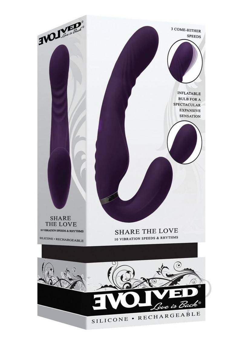 Share The Love Rechargeable Silicone Dual Vibrator - Purple - Chambre Rouge