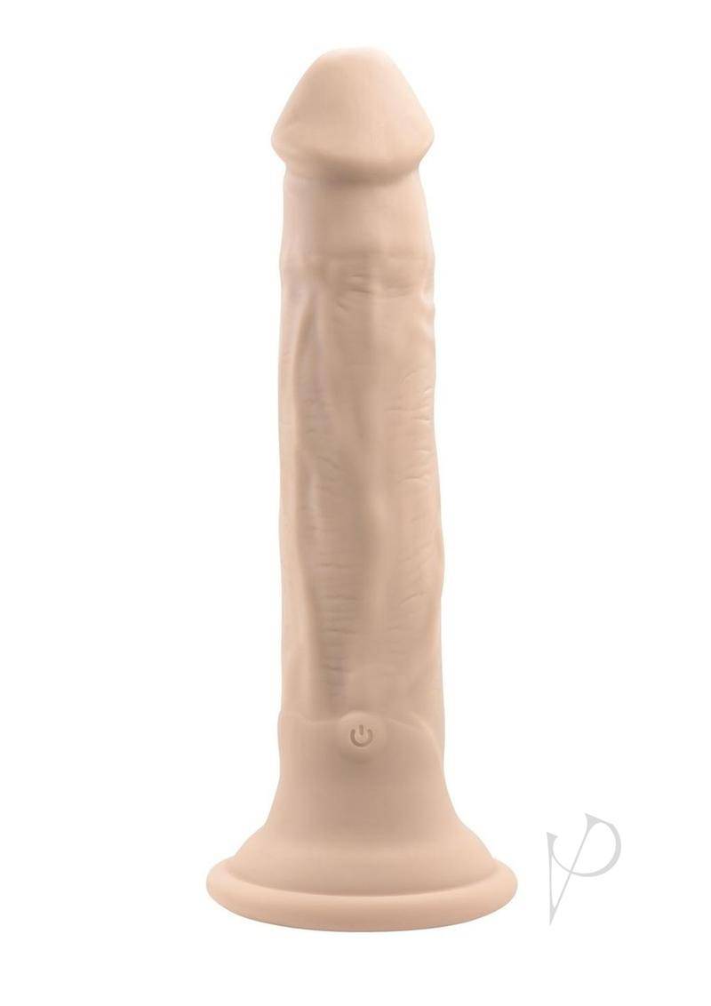 In Thrust We Trust Rechargeable Silicone Dildo with Remote - Vanilla - Chambre Rouge