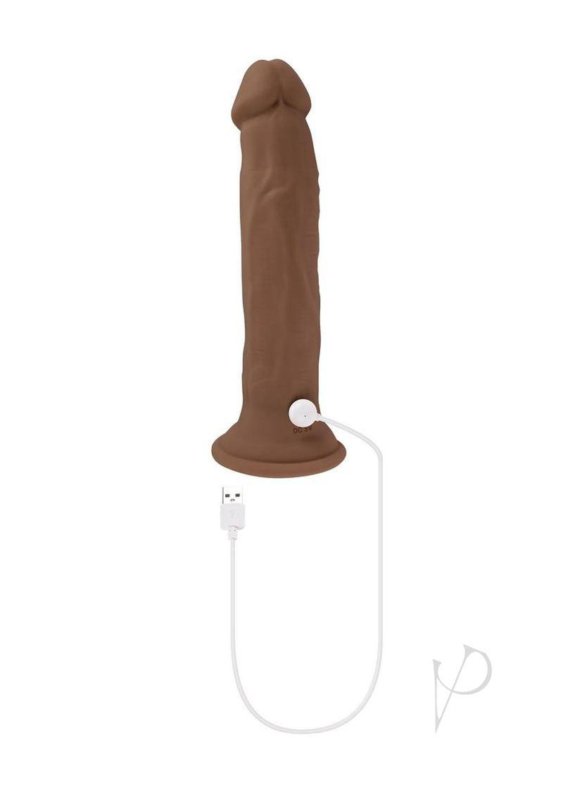 In Thrust We Trust Rechargeable Silicone Dildo with Remote - Chocolate - Chambre Rouge