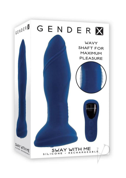 Gender X Sway with Me Rechargeable Silicone Anal Plug with Remote - Blue - Chambre Rouge