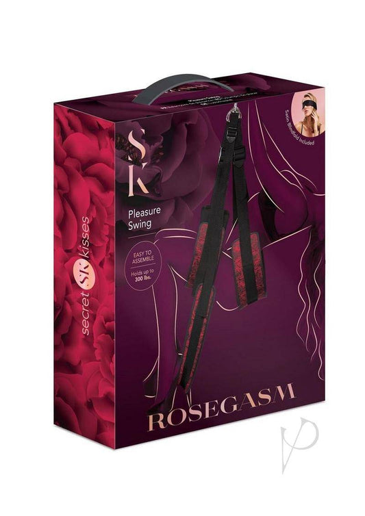 Secret Kisses Rosegasm Pleasure Swing with Satin Blindfold - Red/Black - Chambre Rouge