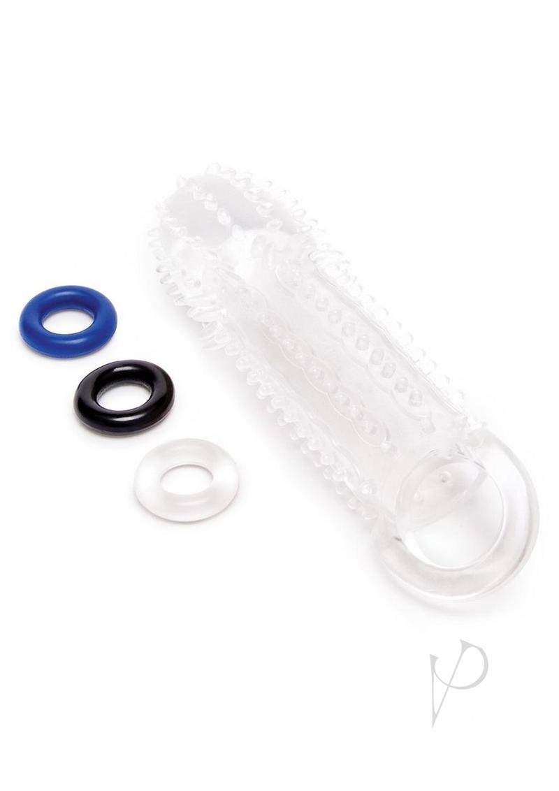 Texured Clear View Penis Extender with Ball Loop 1.5in - Chambre Rouge