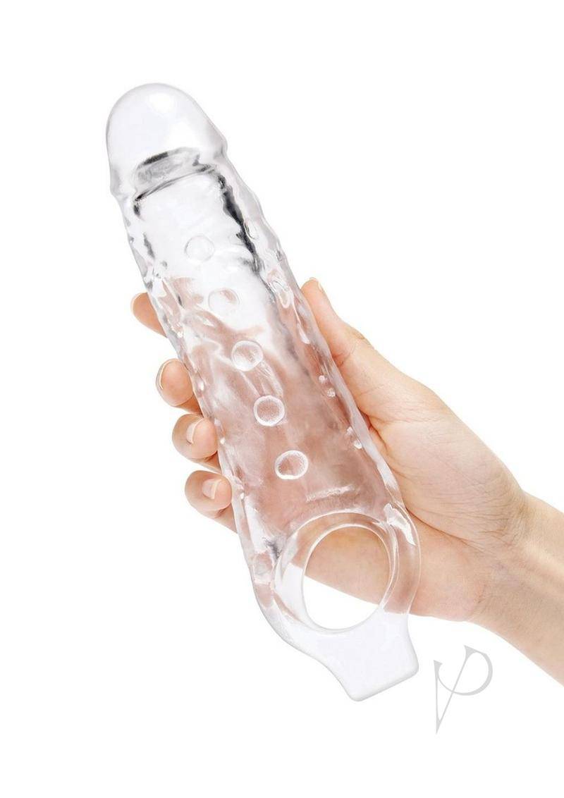 Studded Clear View Penis Extender with Ball Loop 1in - Chambre Rouge
