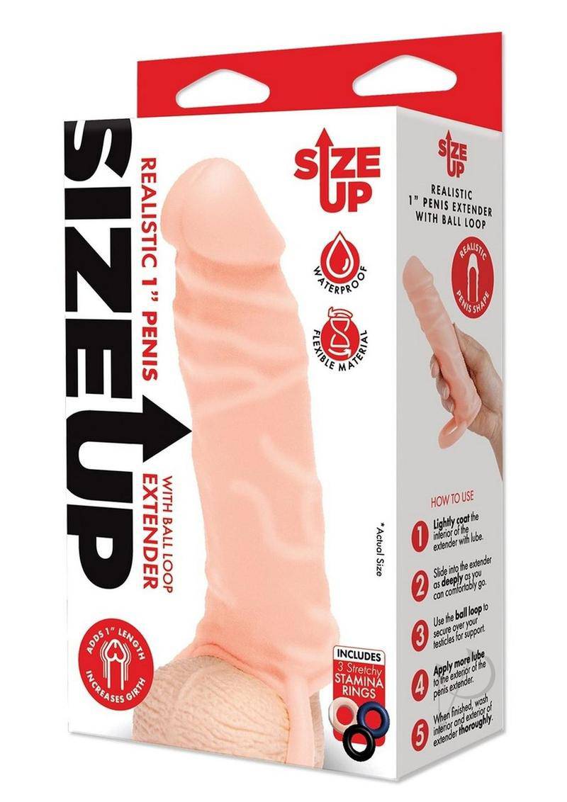 Realistic Penis Extender with Ball Loop 1in - Vanilla - Chambre Rouge