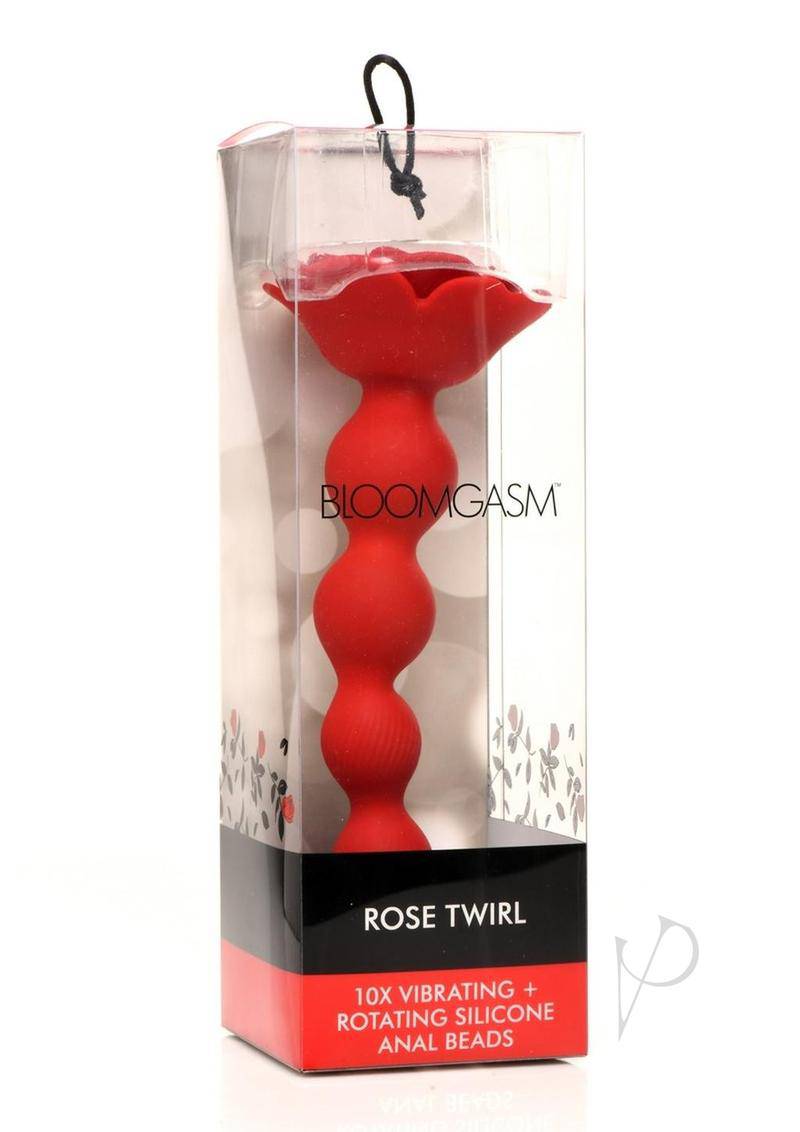 Rose Twirl Rechargeable Silicone Rotating Anal Beads - Red - Chambre Rouge