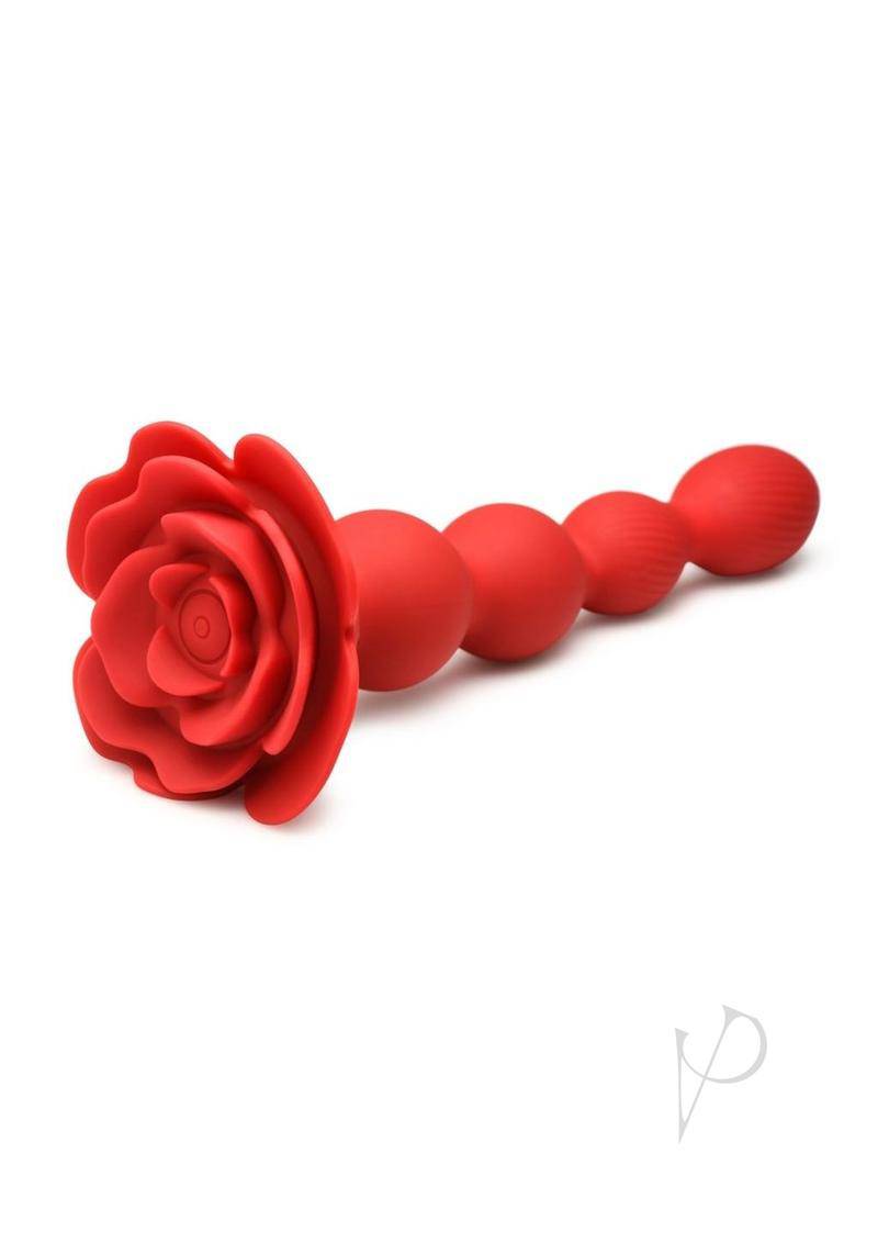 Rose Twirl Rechargeable Silicone Rotating Anal Beads - Red - Chambre Rouge