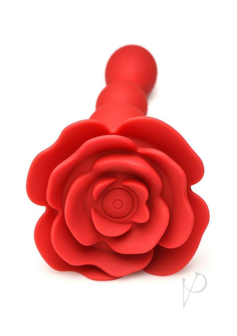 Rose Twirl Rechargeable Silicone Rotating Anal Beads - Red - Chambre Rouge