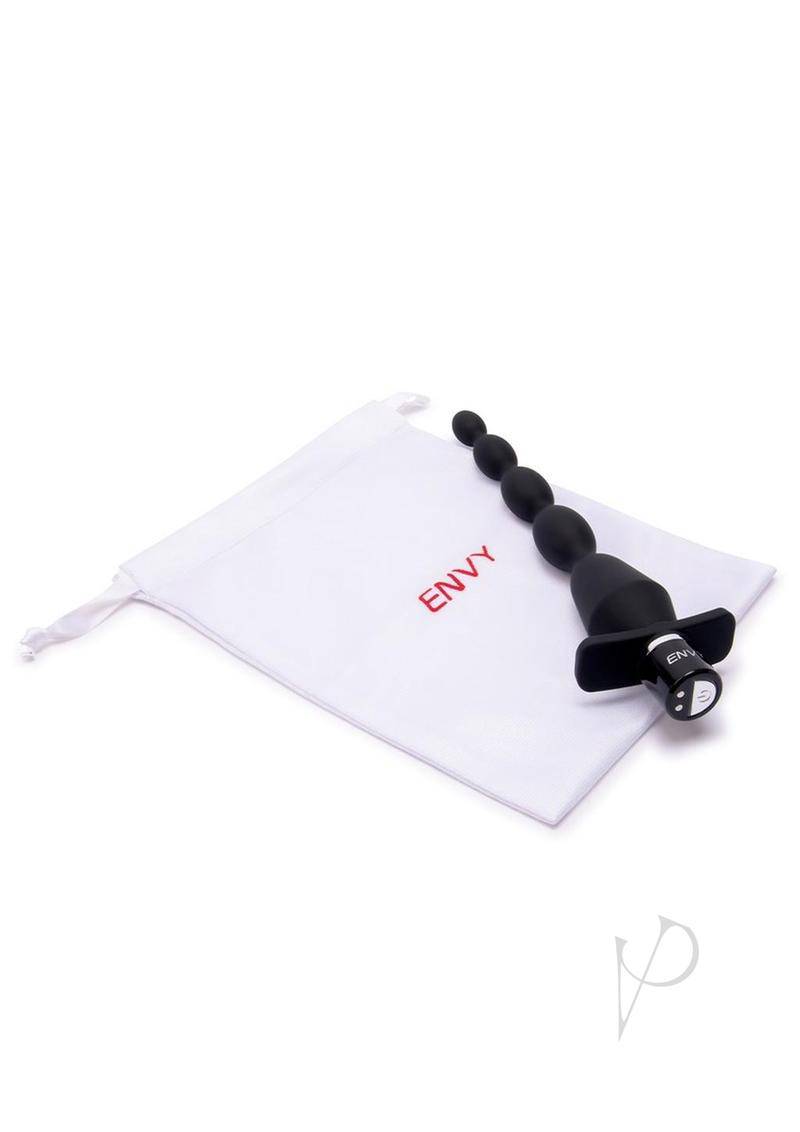 Vibrating Flair Beads Rechargeable Silicone Tapered Anal Beads - Black - Chambre Rouge