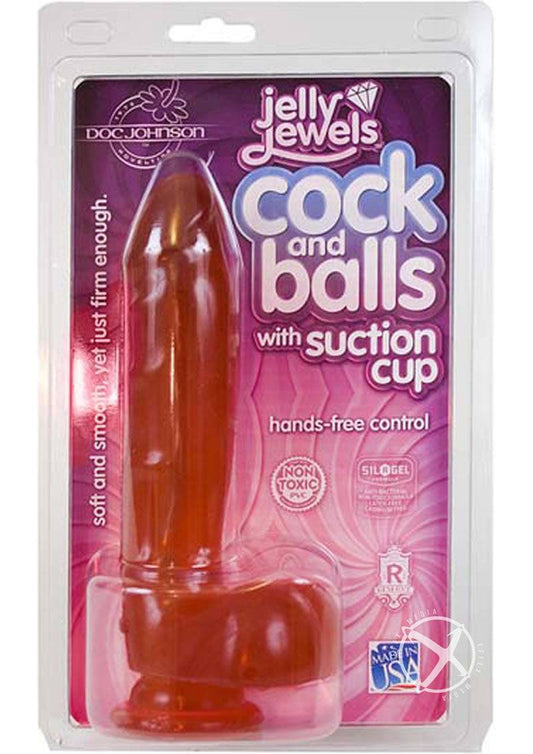 Jelly Jewel Cock W/suct Cup Ruby - Chambre Rouge