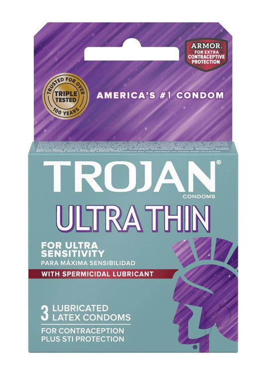 Trojan Ultra Thin Armor Spermicide 3`s - Chambre Rouge